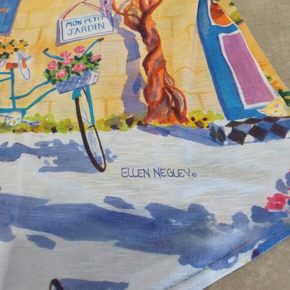 ELLEN NEGLEY "Art & Sol" Women's Multi-Colors V-Neck Cap Sleeve Top - Size Large - Picture 9 of 14